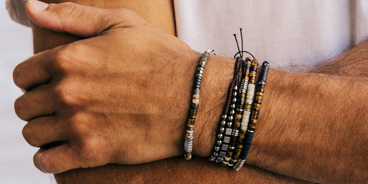 Bracelet Pour Homme Noir - Neuf Avec étiquettes, Style Simple Et Moderne