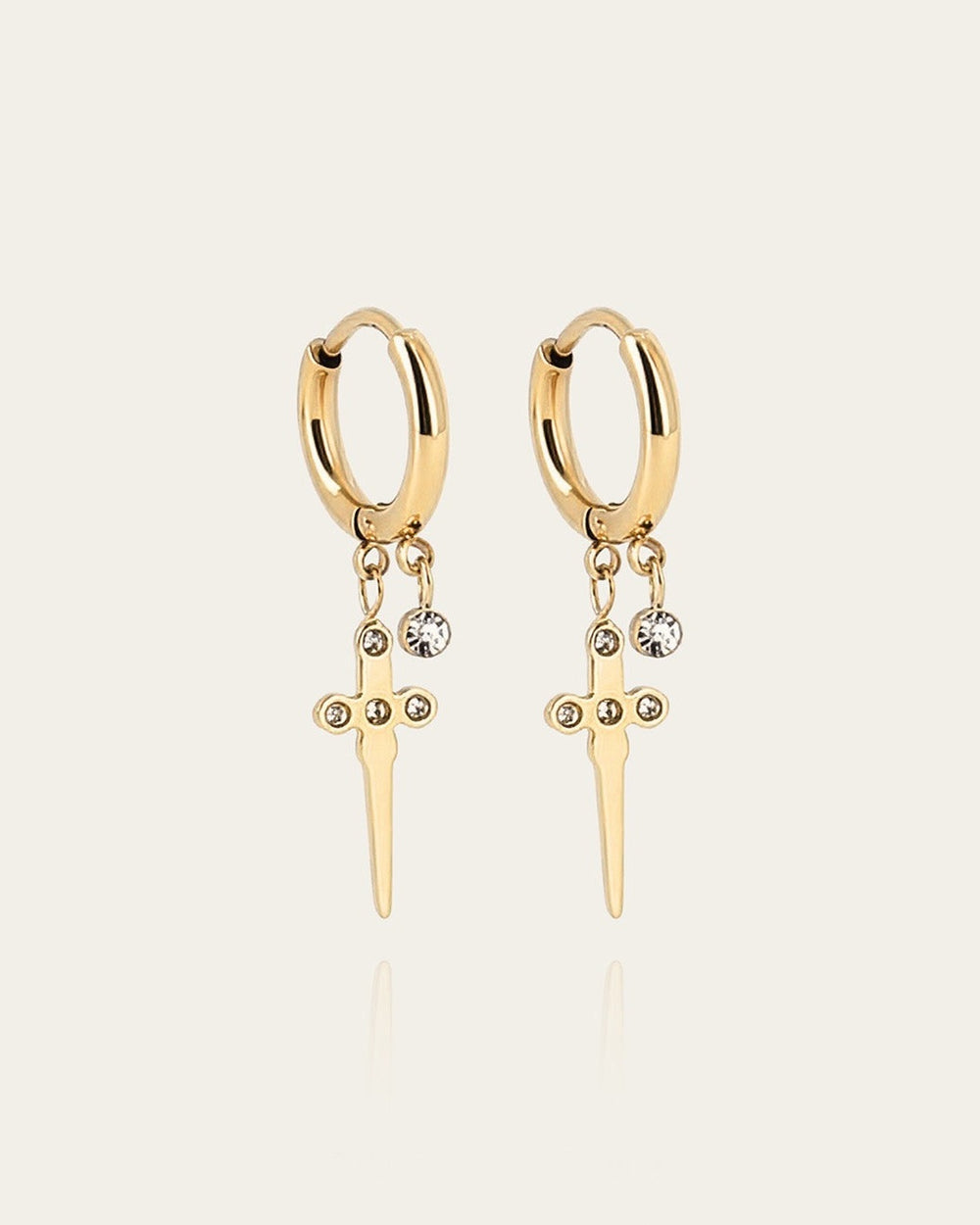 Boucles d'oreilles Magdalena (Acier doré)