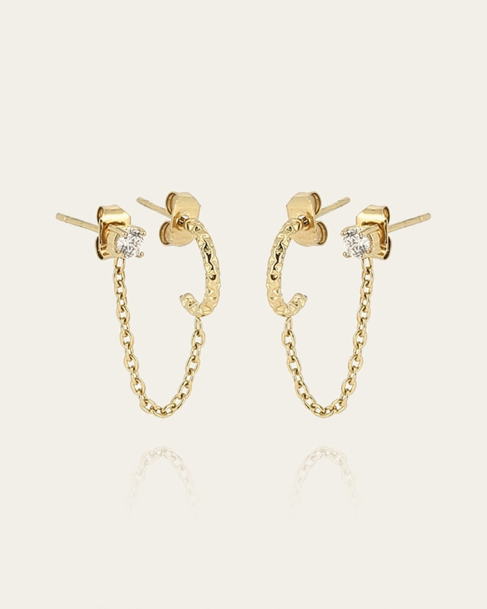 Boucles d'oreilles Chi (Acier doré)