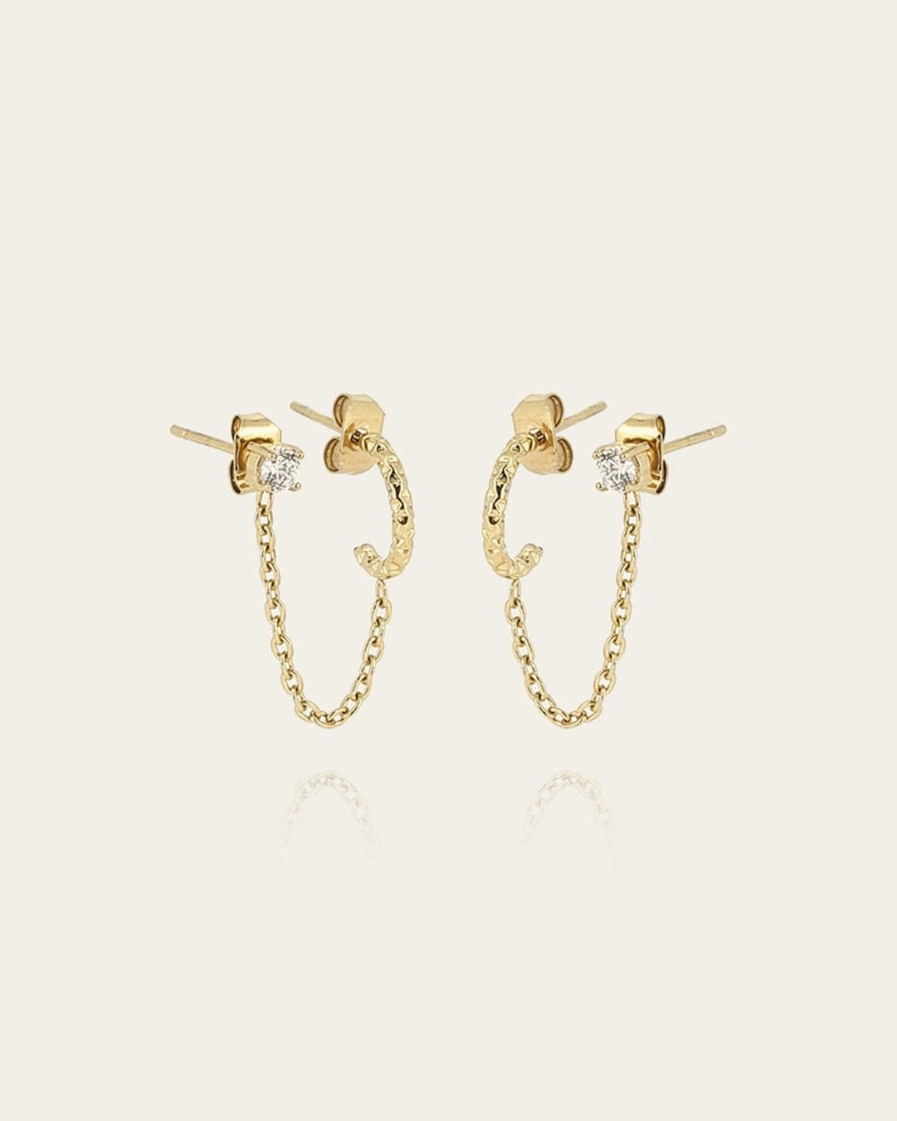 Boucles d'oreilles Chi (Acier doré)