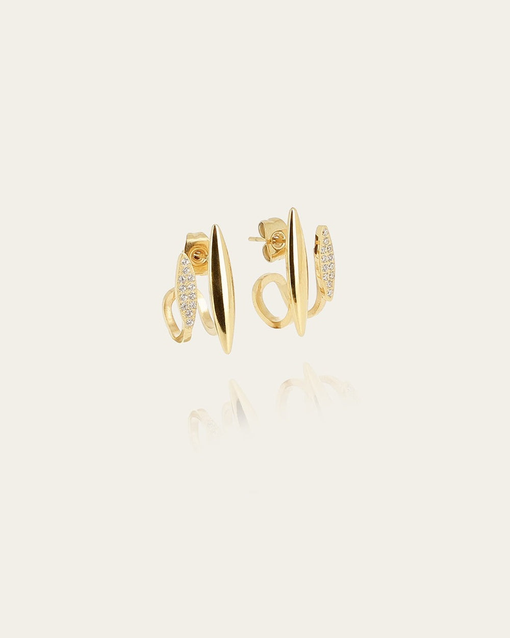 Boucles d'oreilles Lizea (Acier doré)