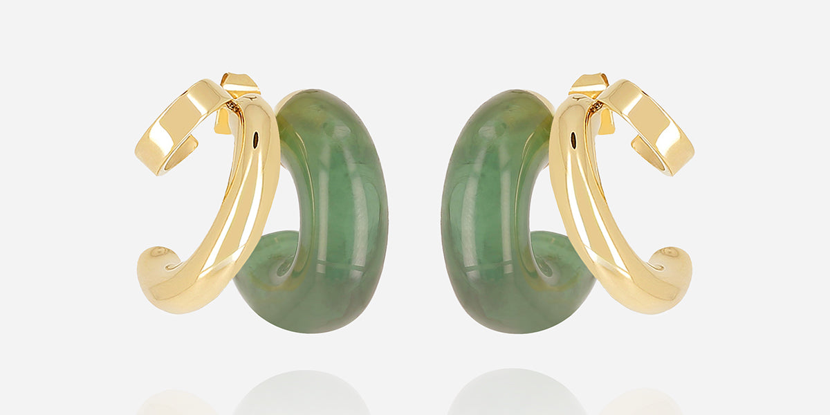 Boucles d'oreilles Luciana (Acier doré)