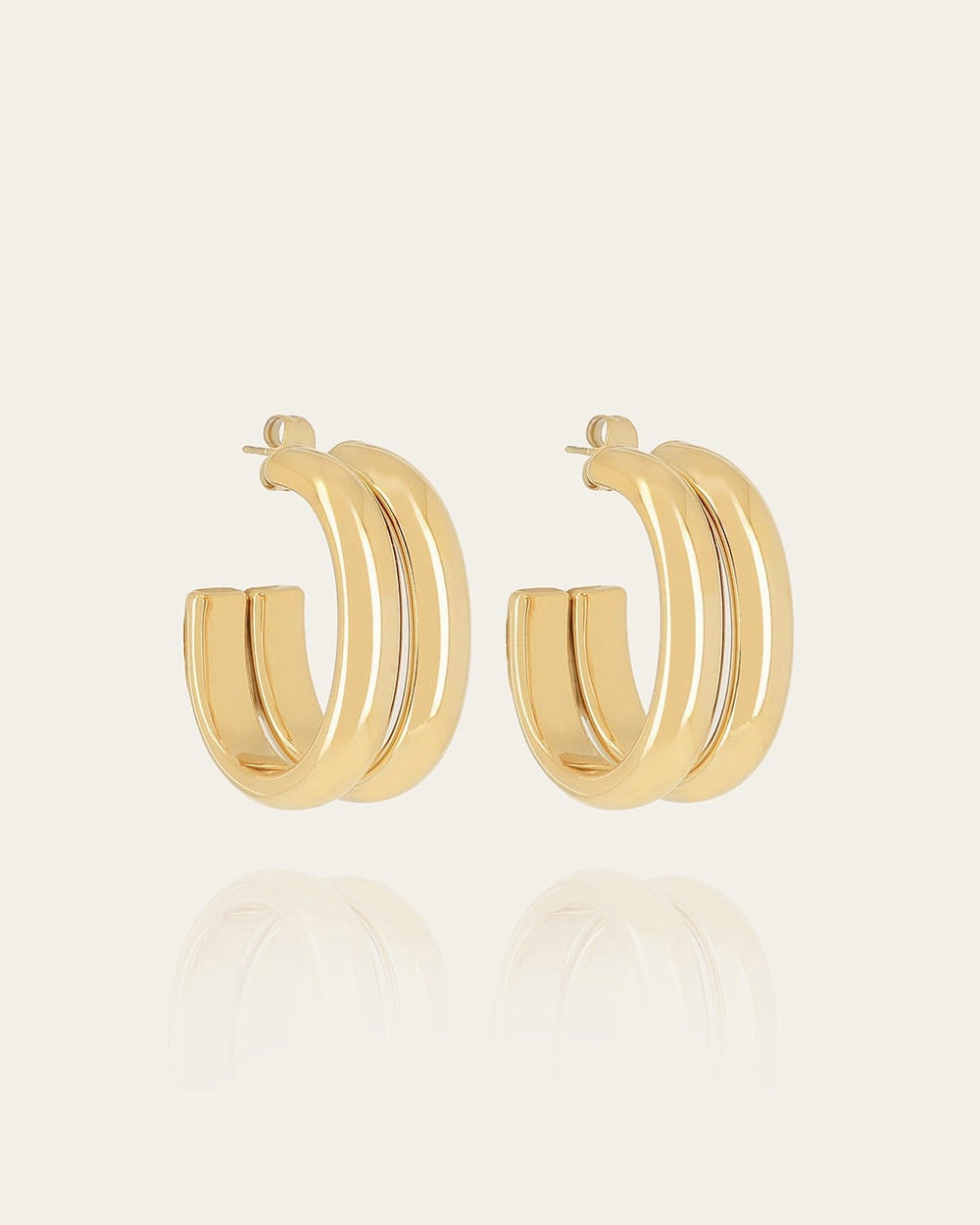 Boucles d'oreilles Loïs (Acier doré)