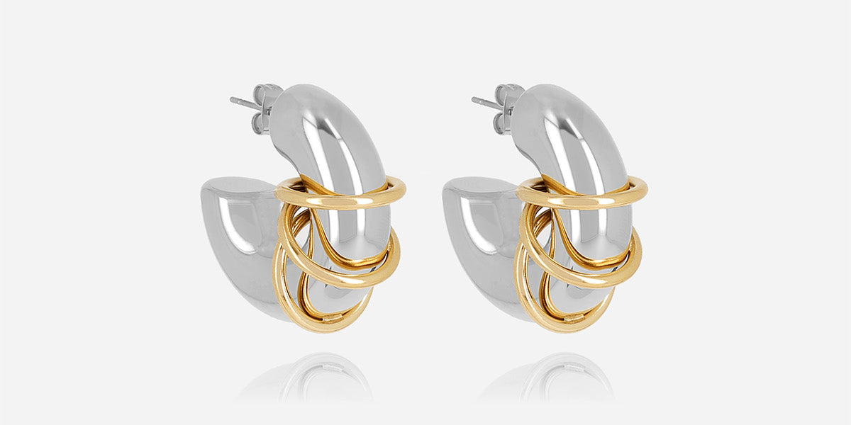 Boucles d'oreilles Sharma (Acier mix)