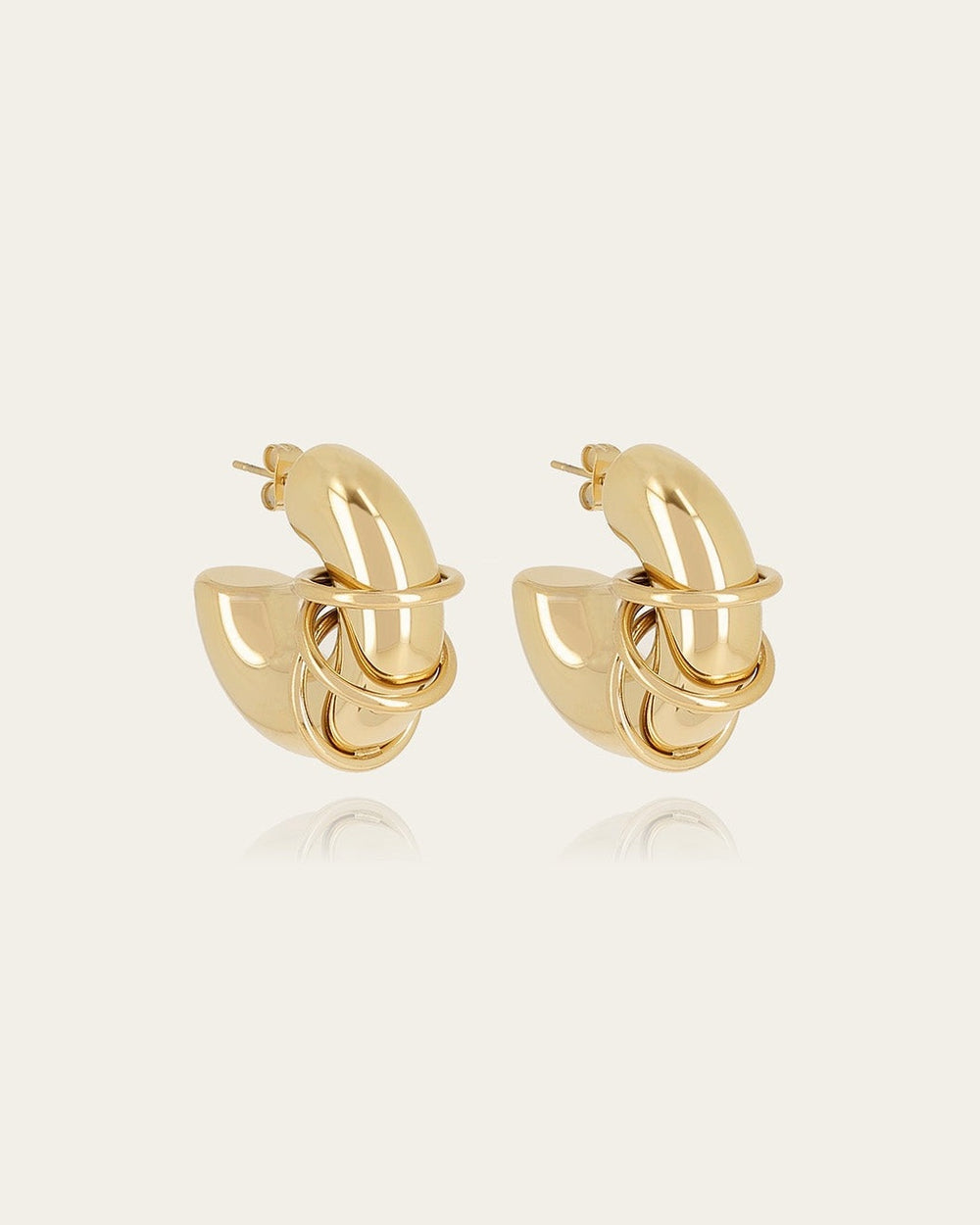 Boucles d'oreilles Sharma (Acier doré)