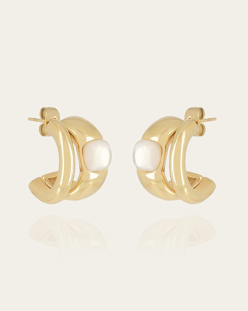 Boucles d'oreilles Elun (Acier doré)