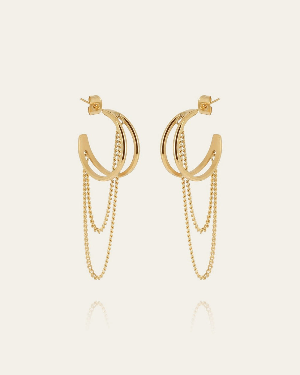Boucles d'oreilles Nereal (Acier doré)