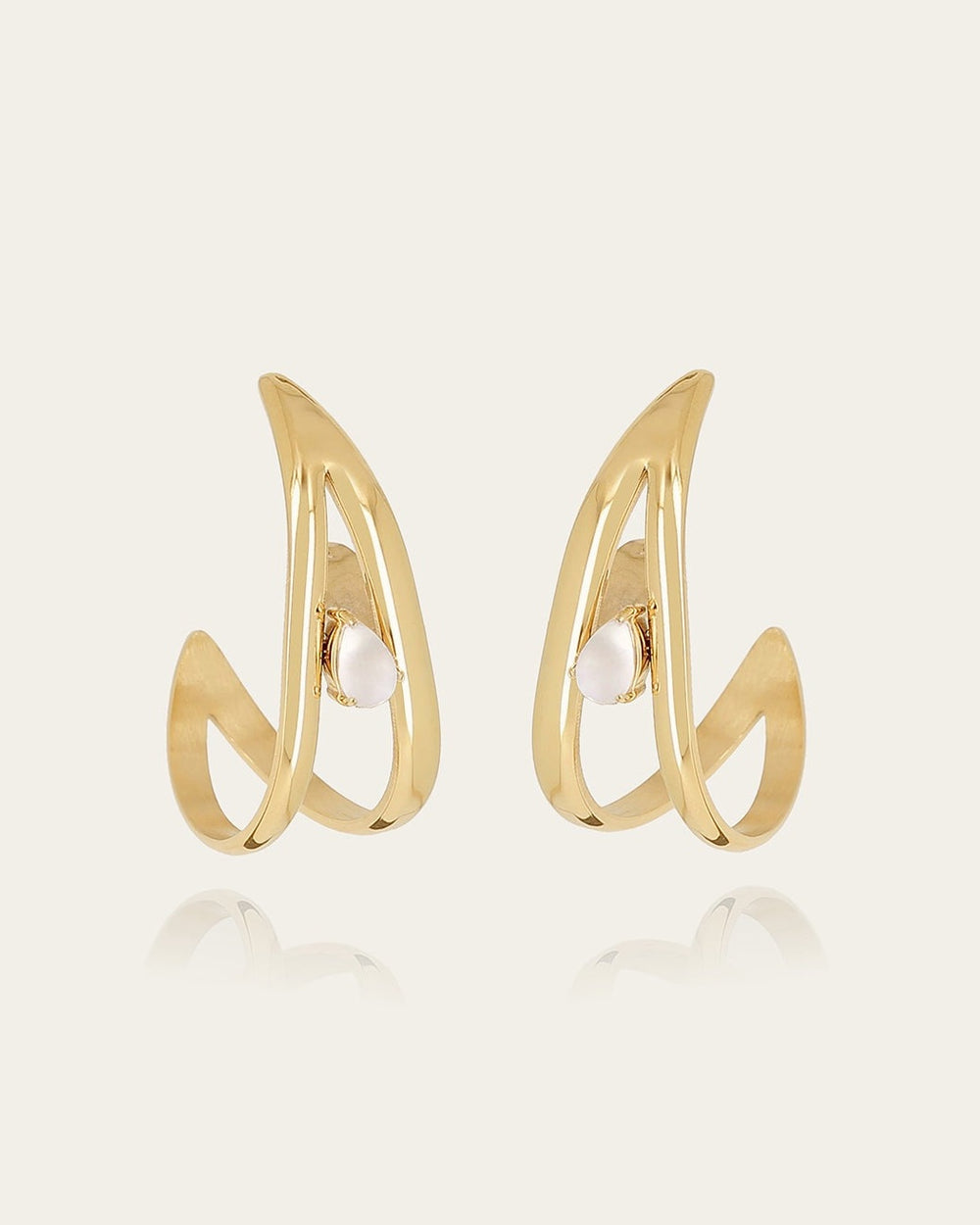 Boucles d'oreilles Nuxis (Acier doré)