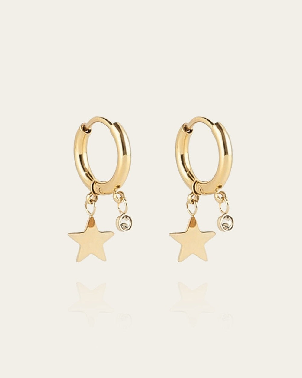 Boucles d'oreilles Lucky Star (Acier doré)