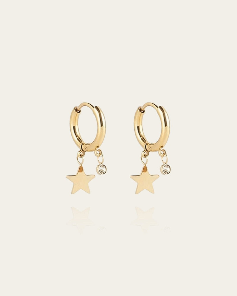 Boucles d'oreilles Lucky Star (Acier doré)