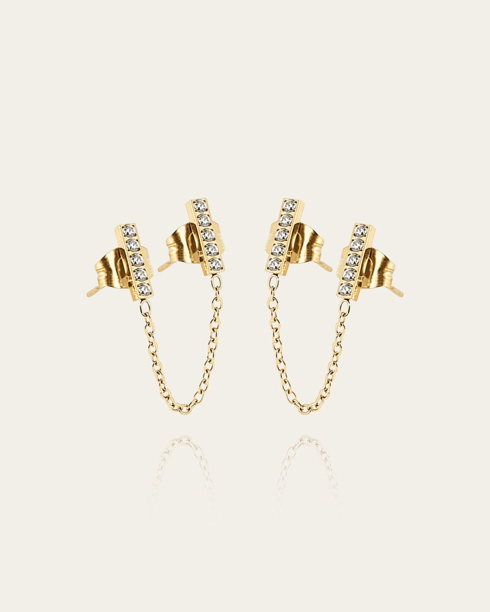 Boucles d'oreilles Double Allen (Acier doré)