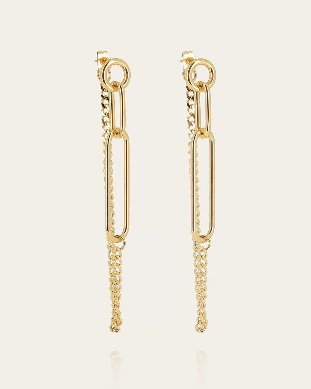 Boucles d'oreilles Solis (Acier doré)