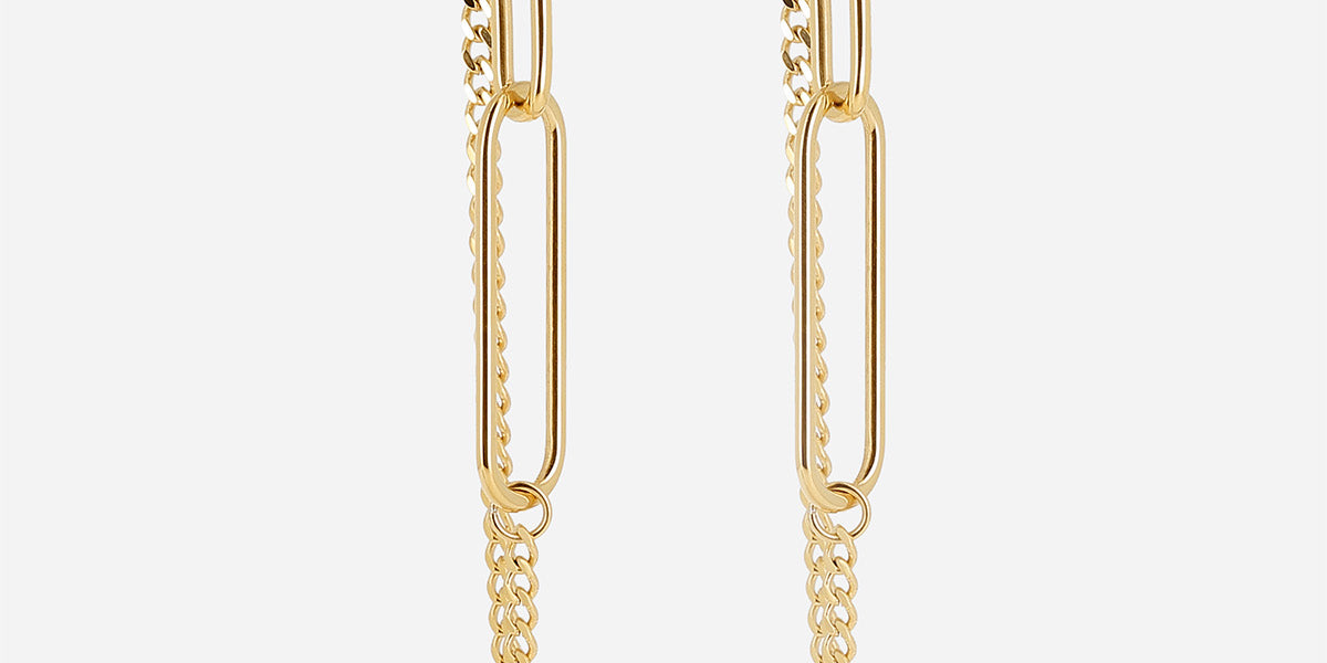 Boucles d'oreilles Solis (Acier doré)