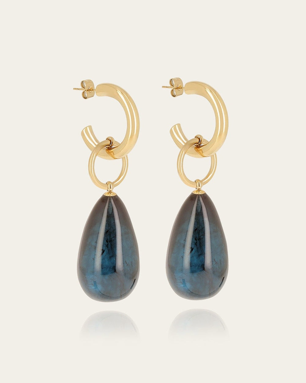 Boucles d'oreilles Alban (Acier doré)