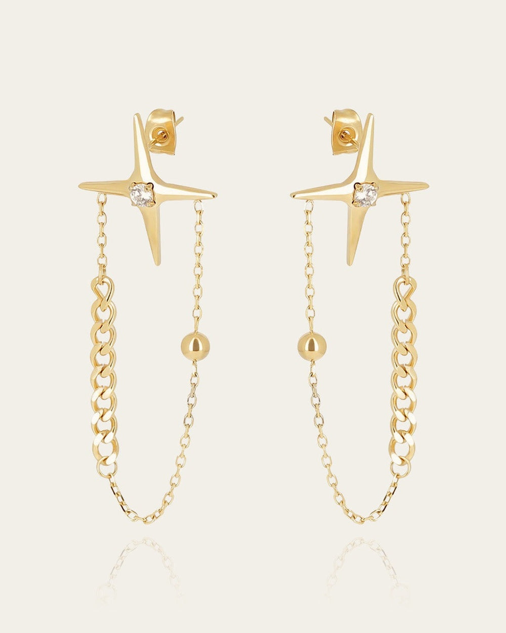 Boucles d'oreilles Eusèbe (Acier doré)