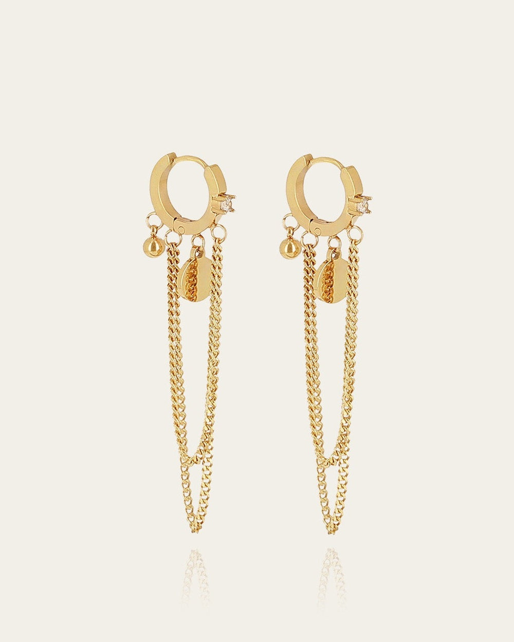 Boucles d'oreilles Penne (Acier doré)