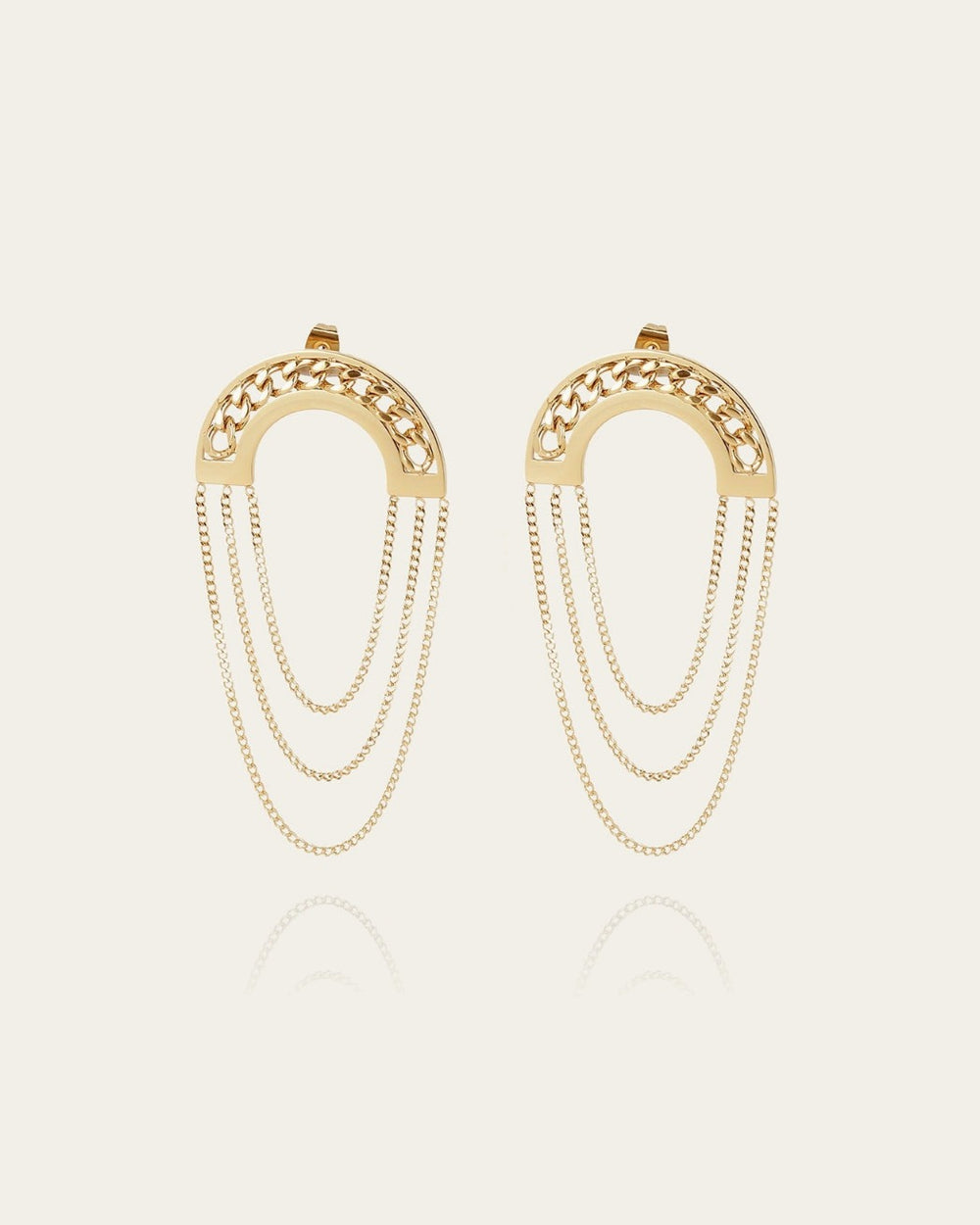 Boucles d'oreilles Eryne (Acier doré)