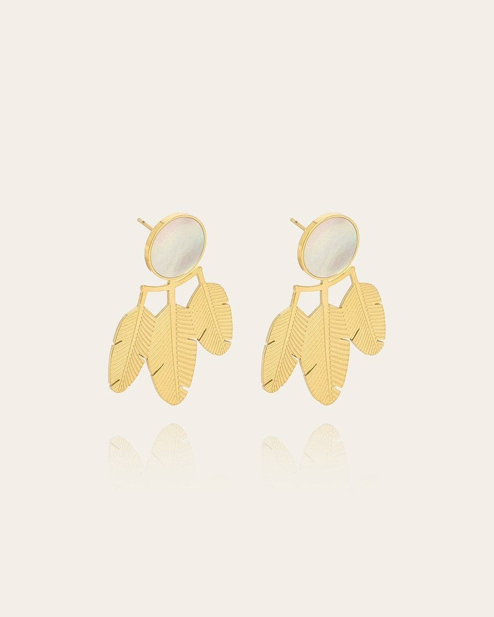 Boucles d'oreilles Magnolia (Acier doré)