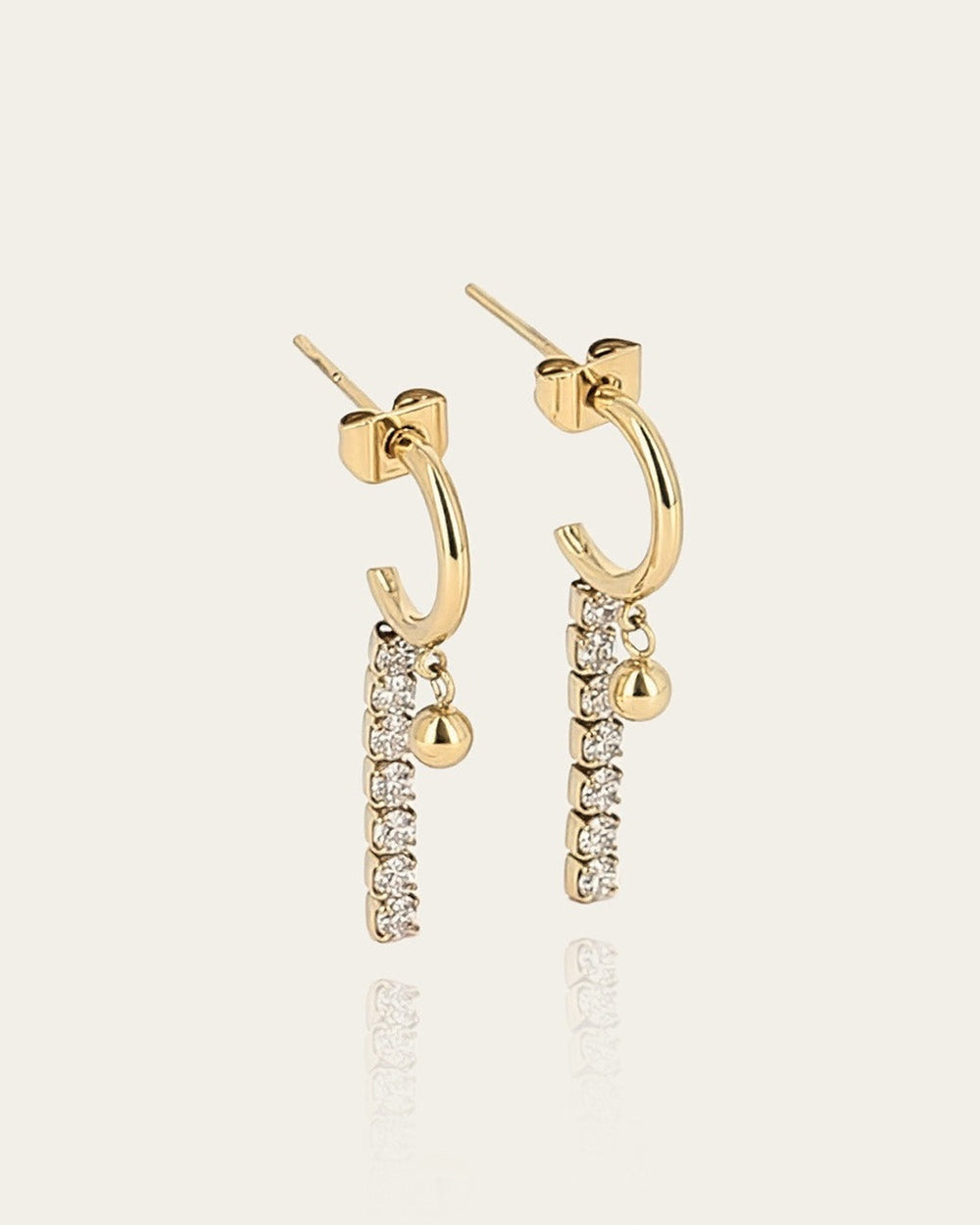Boucles d'oreilles Simone (Acier doré)