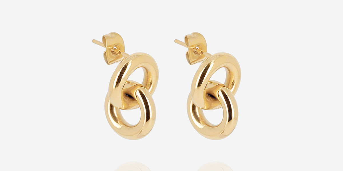 Boucles d'oreilles Menti (Acier doré)
