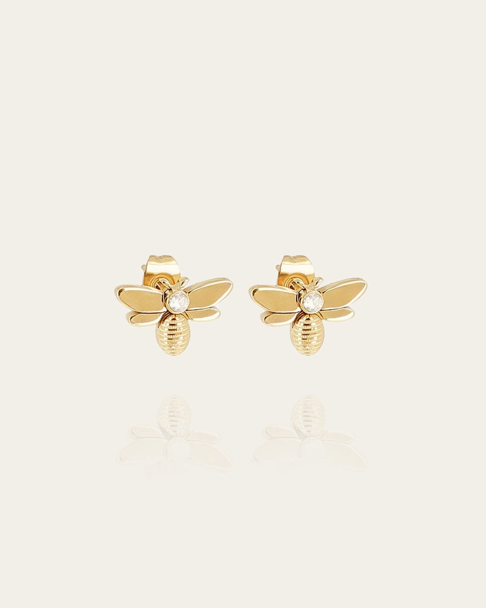 Boucles d'oreilles Abeja (Acier doré)