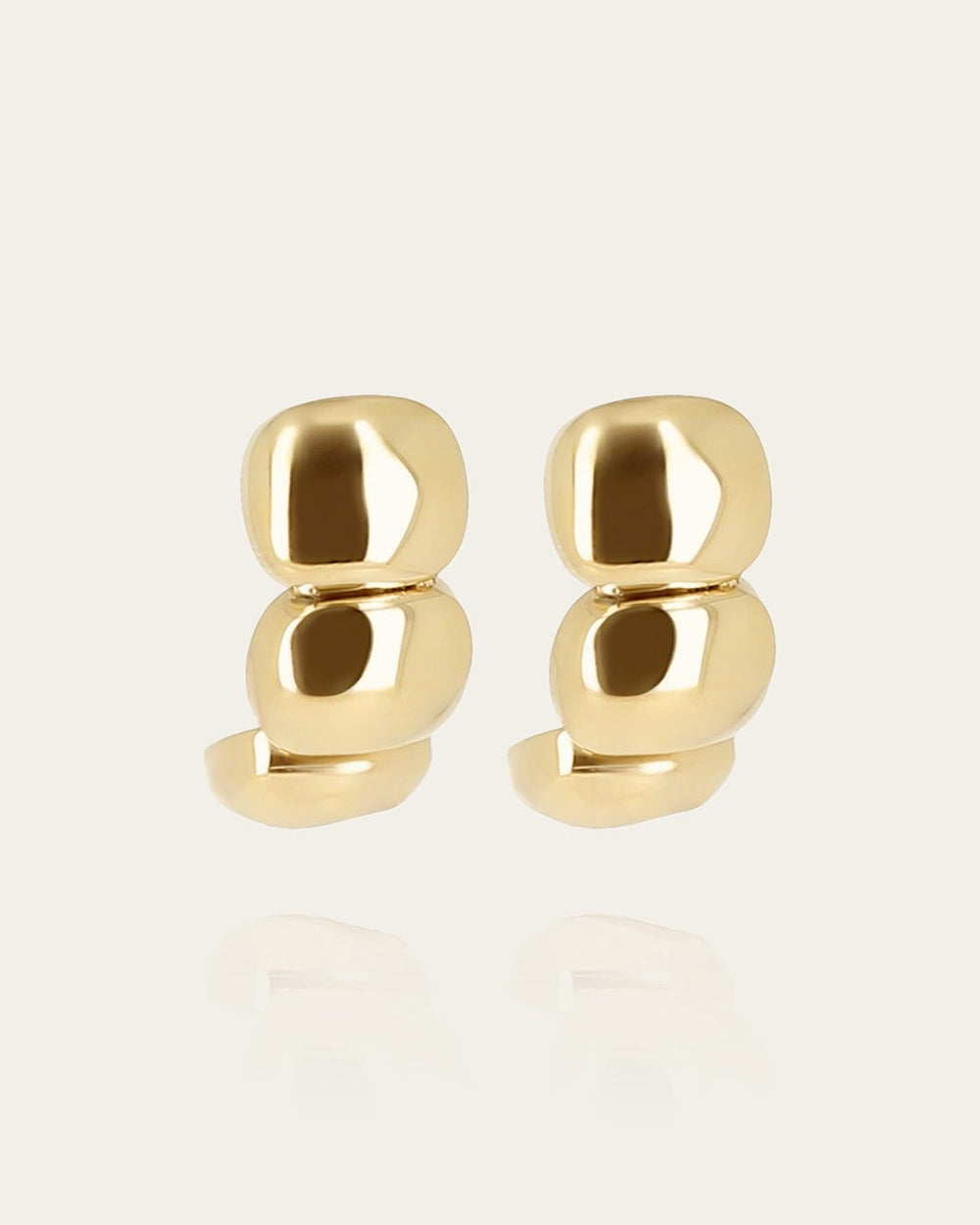 Boucles d'oreilles Caterpilar (Acier doré)