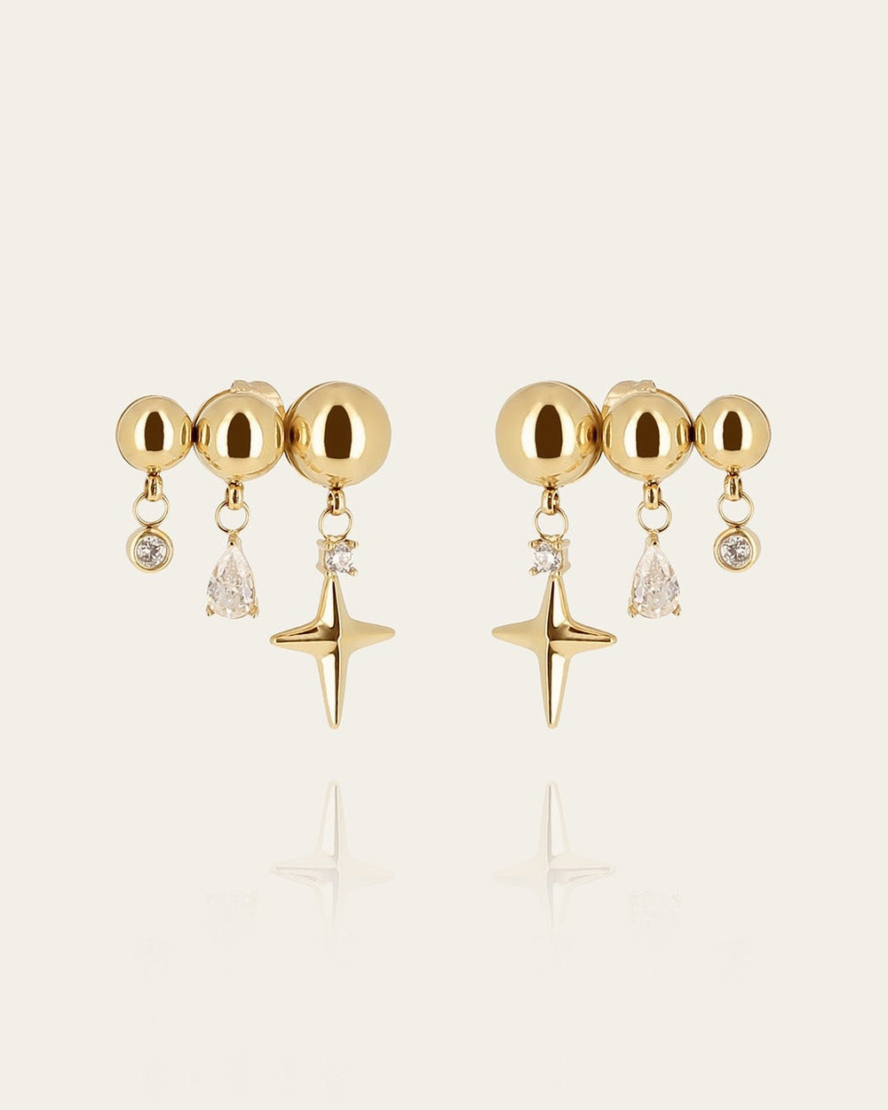 Boucles d'oreilles Aratena (Acier doré)