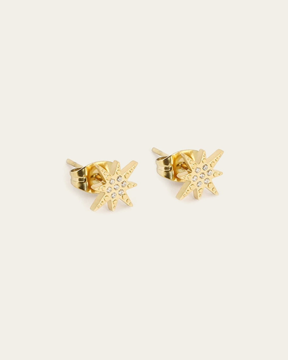 Boucles d'oreilles puces Isaac (Acier doré)