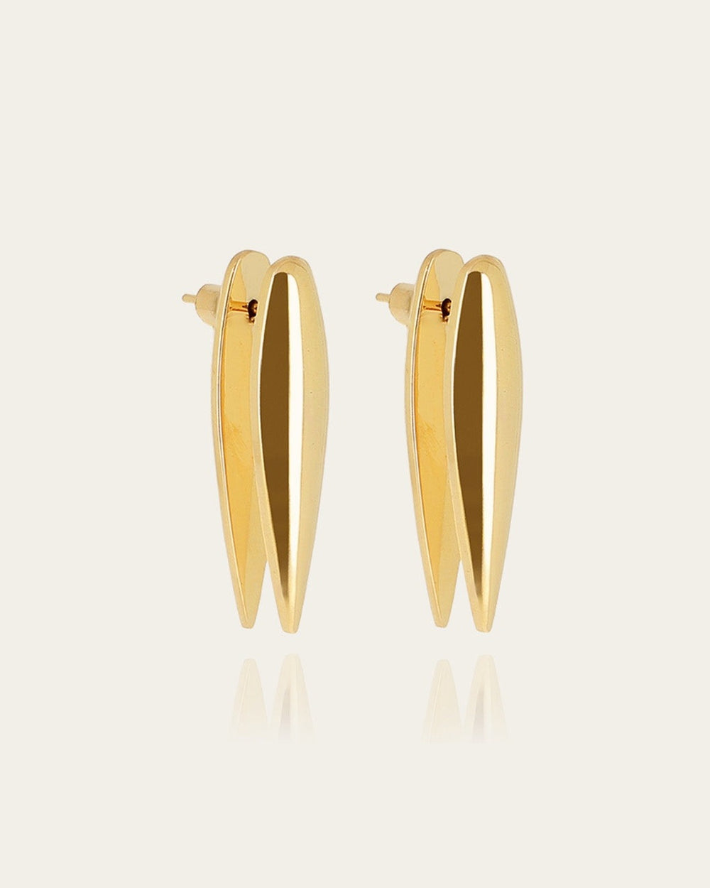 Boucles d'oreilles Pluma (Acier doré)