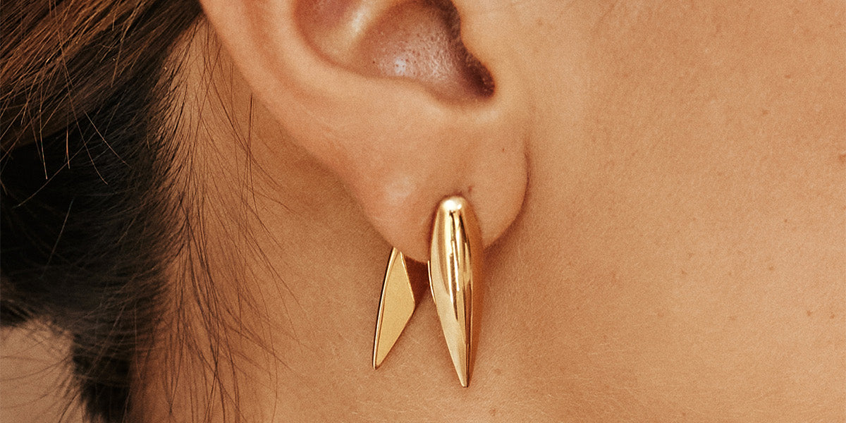 Pluma Earrings Gold Plated Steel Zag Bijoux 1342