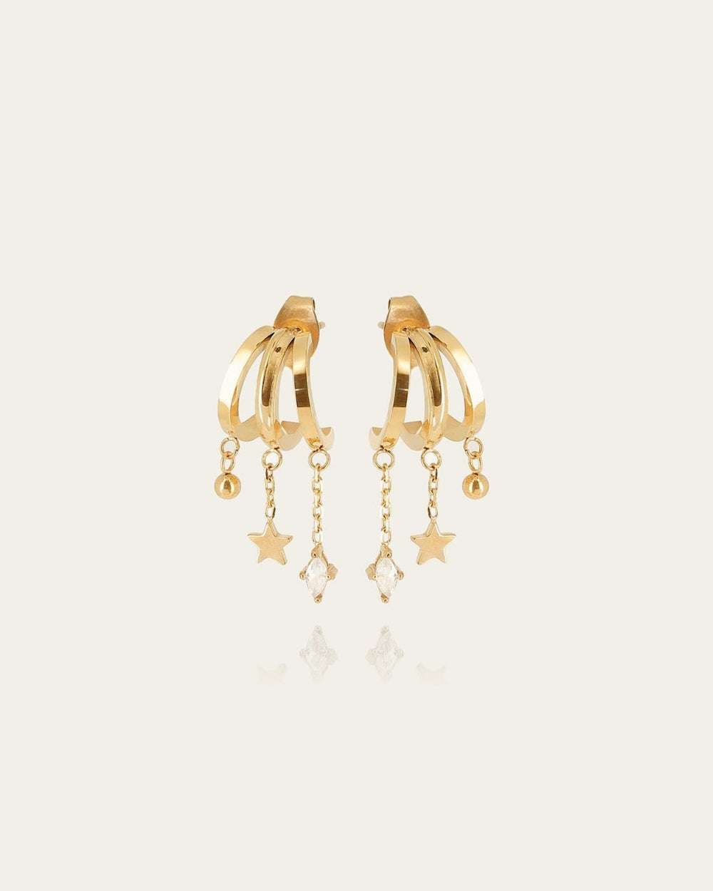 Boucles d'oreilles Abril (Acier doré)