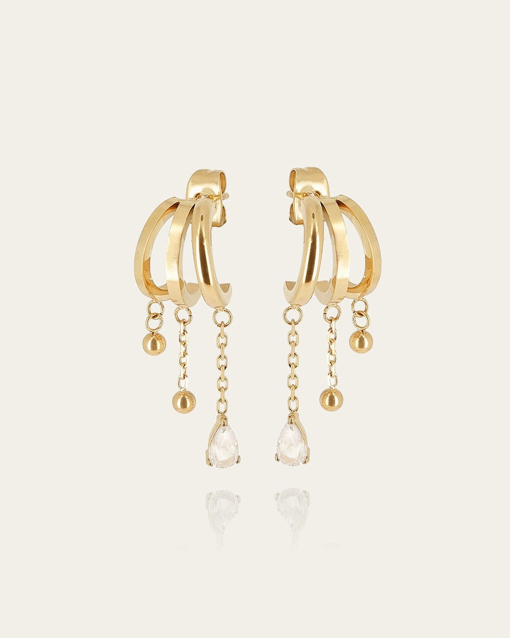 Boucles d'oreilles Pilar (Acier doré)