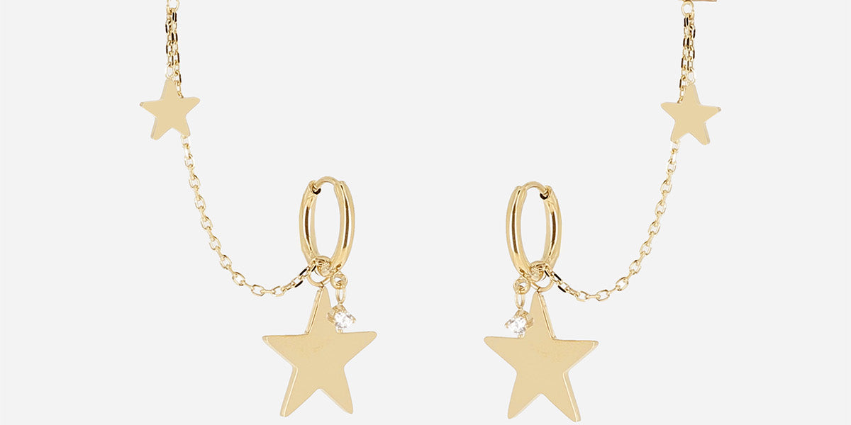 Boucles d'oreilles Ophelia (Acier doré)