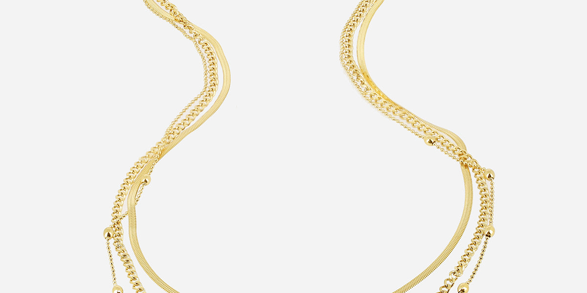 Collier Sautoir Matinée 50 Cm – Acier Inoxydable 304 Doré à L’or Fin