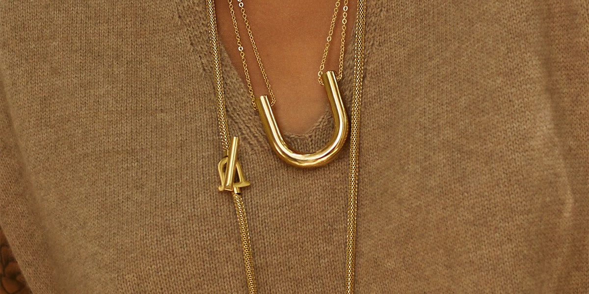 Collier Zag confetti/ acier doré - By Cracotte Collier Zag confetti/ acier doré - By Cracotte