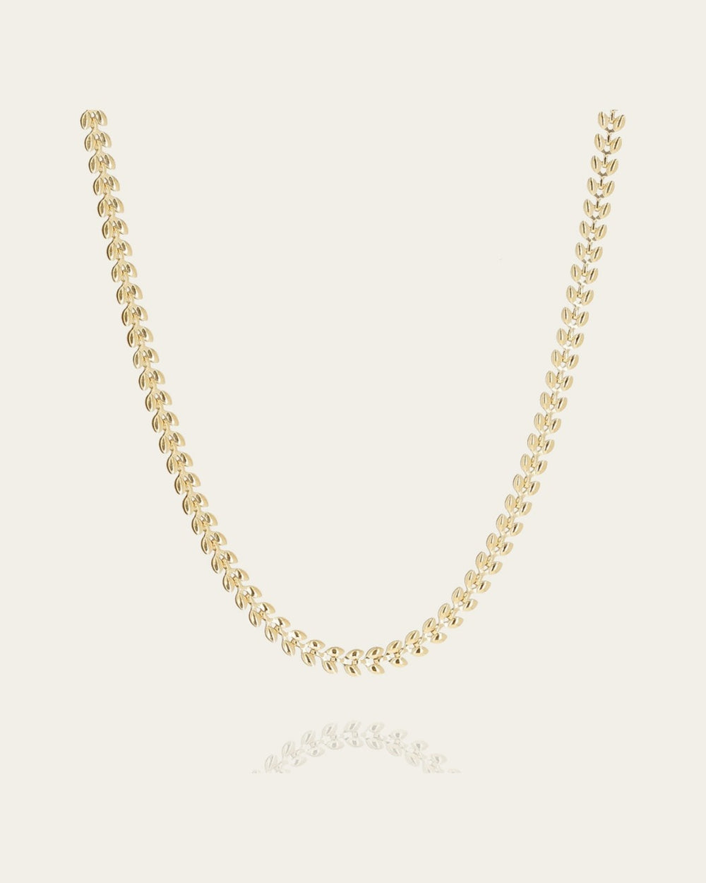 Necklace Leaf (Gold-plated steel)