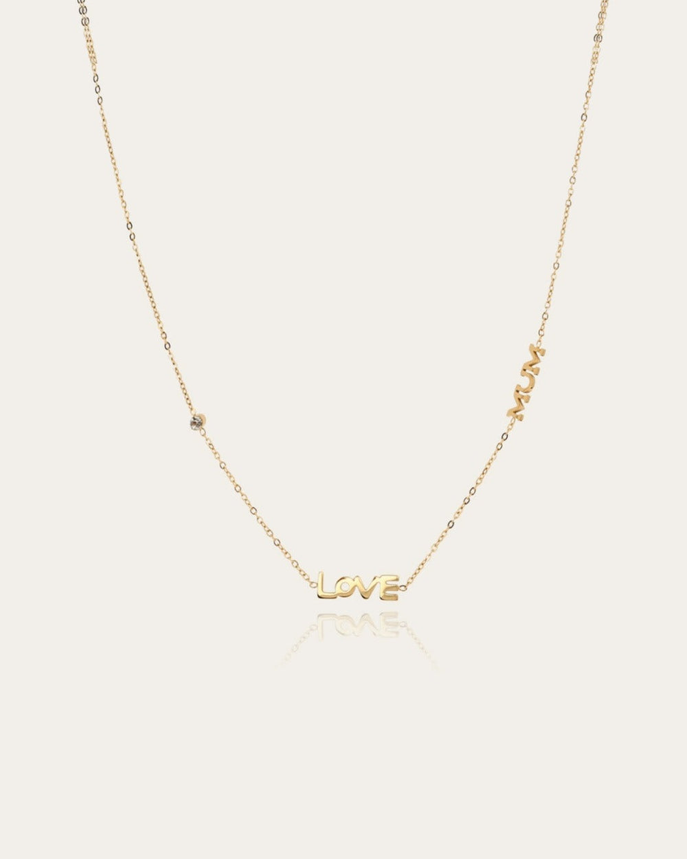 Love Mum Necklace (Gold-plated Steel)