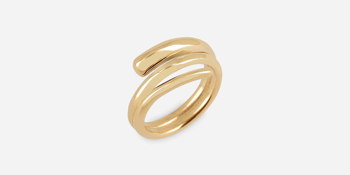 Bague ZAG Tango Ajustable - Gris Acier Doré - Réf. SRL18099-01GRY - Neuf étiqueté