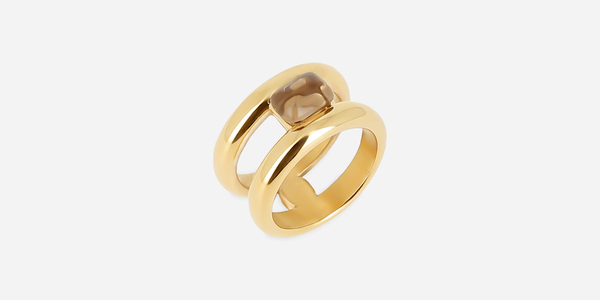 Bague Veyara (Acier doré)