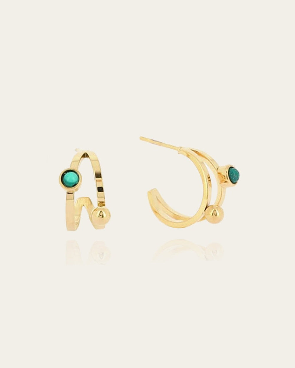 Boucles d'oreilles Demi (Acier doré)