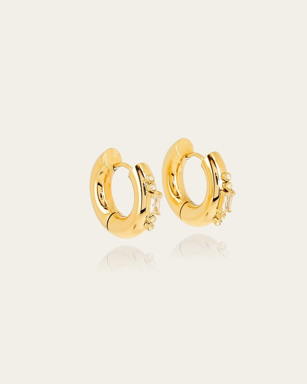 Boucles d'oreilles Madame (Acier doré)