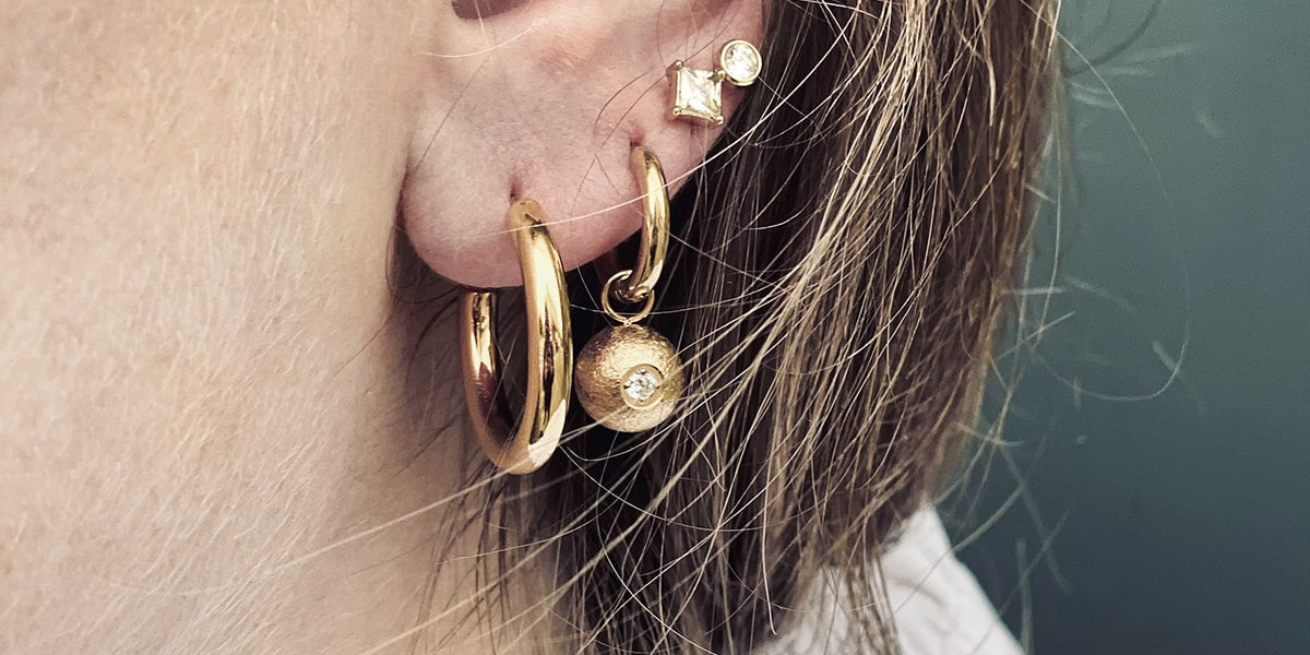 Boucles d'oreilles Sabrina (Acier doré)