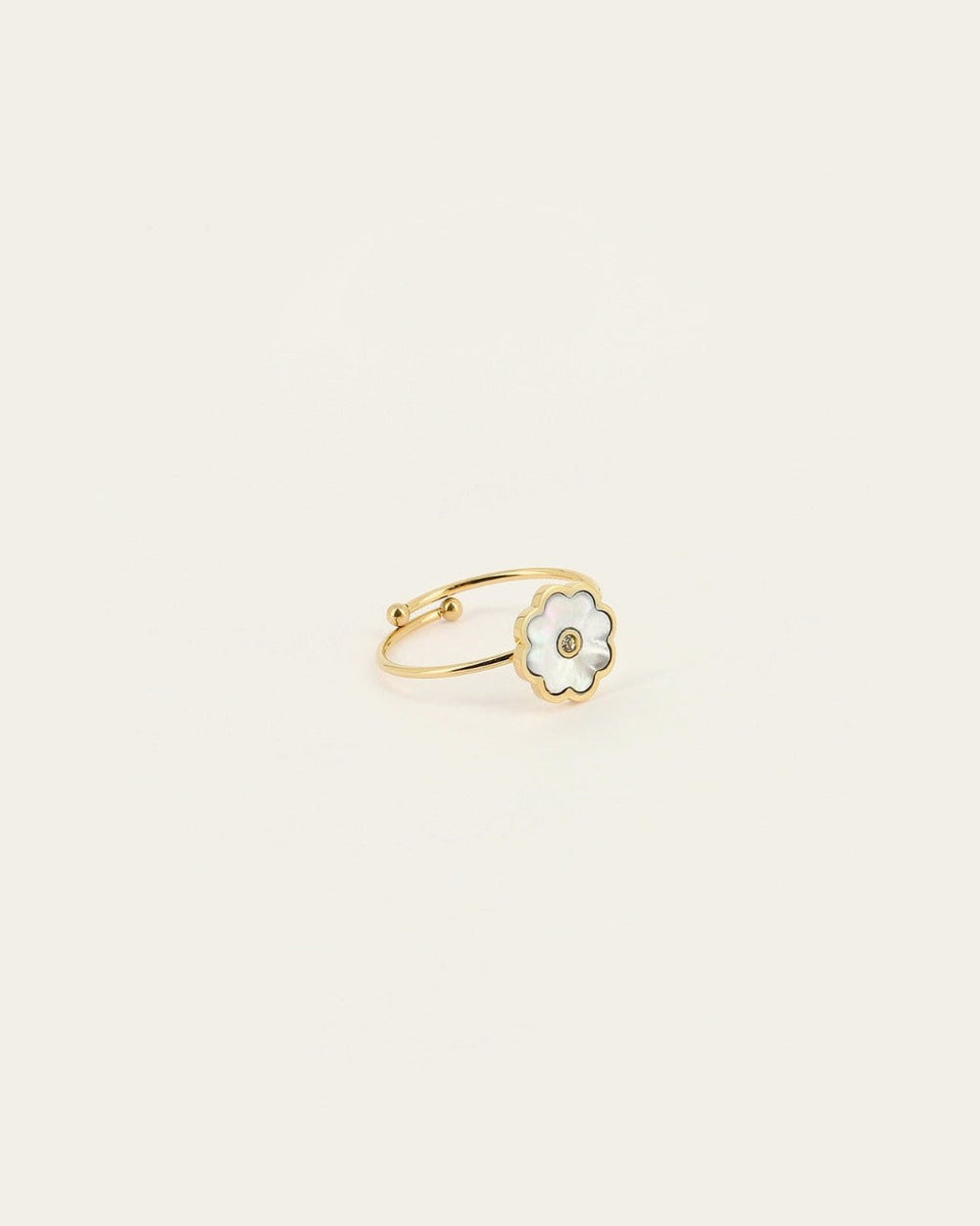 Bague Fleur (Acier doré)