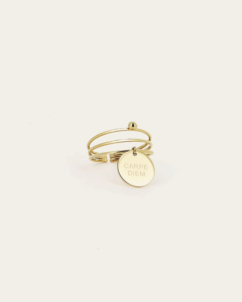 Bague Carpe diem (Acier doré)