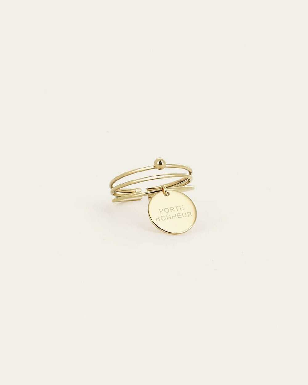 Bague Porte bonheur (Acier doré)