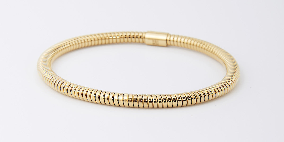 Bracelet Jonc Opale (Acier doré)