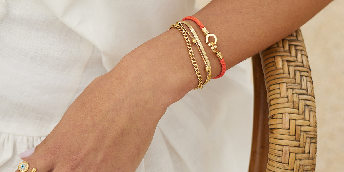 Bracelet Zag Bijoux Tonya acier doré oxyde vert Bracelet Zag Bijoux Tonya acier doré oxyde vert