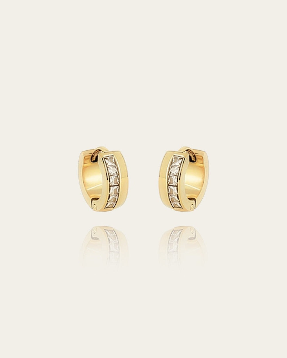 Boucles d'oreilles First (Acier doré)