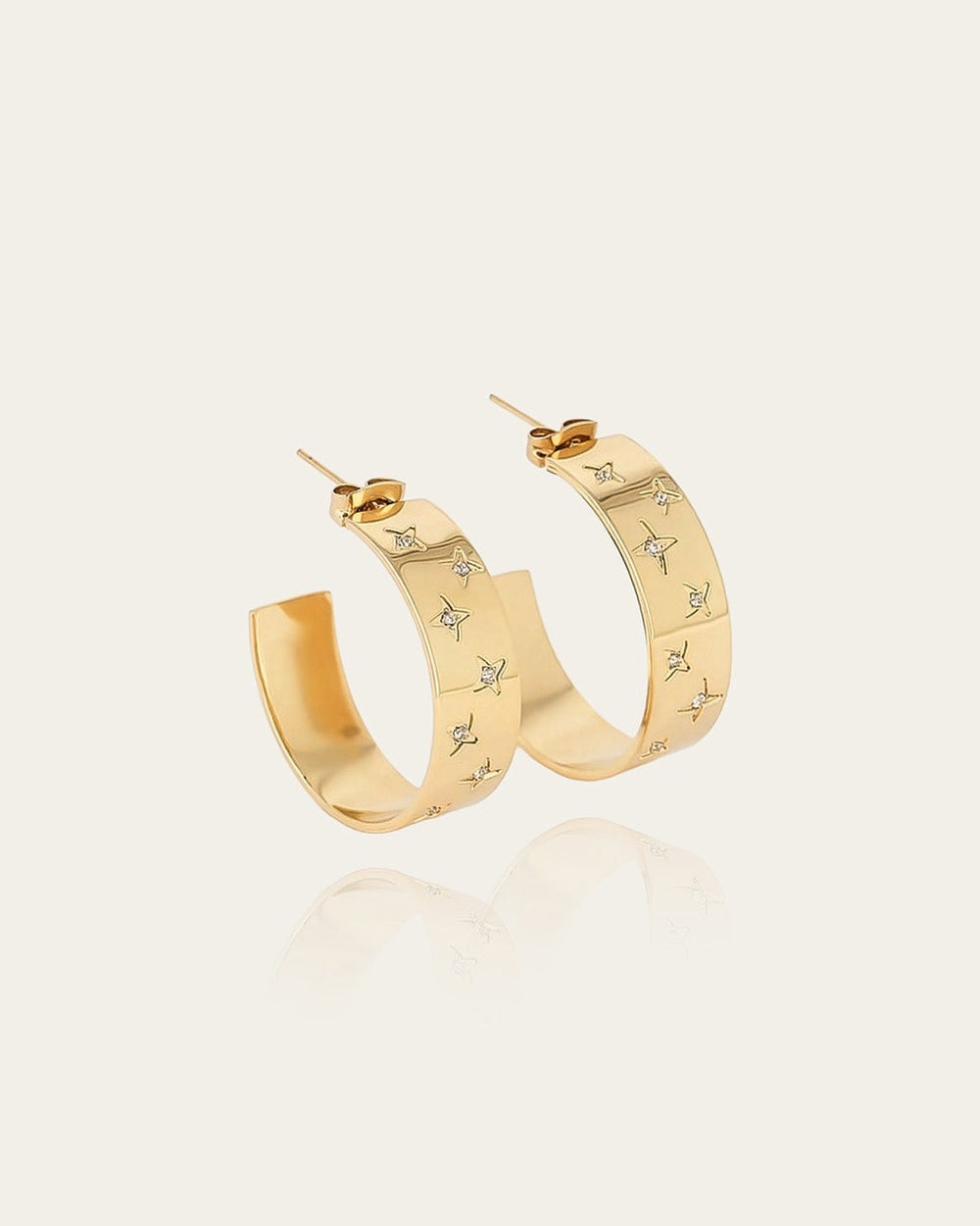Boucles d'oreilles Mini Cosmo (Acier doré)