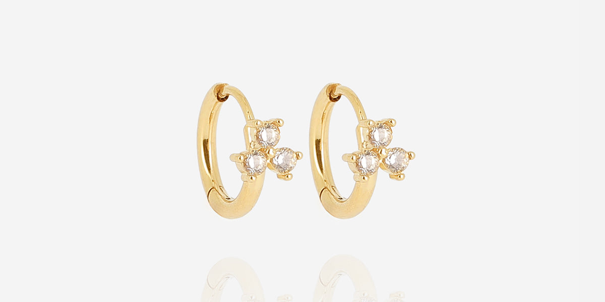 Boucles d'oreilles Nyx (Acier doré)